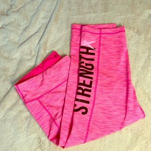 Breast cancer awareness ribbon Strength Capri cut